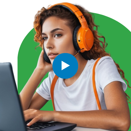 Why Choose HubSpot - Girl-Orange-Headset-and-her-laptop-goVirtualOffice