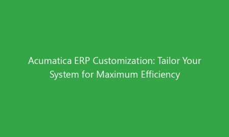 Acumatica ERP Customization: Tailor Your System for Maximum Efficiency