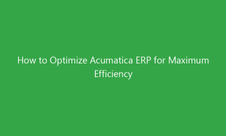 How to Optimize Acumatica ERP for Maximum Efficiency
